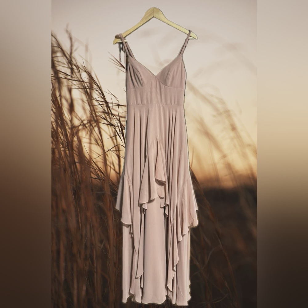 Azazie Asymmetrical Dress in Cream